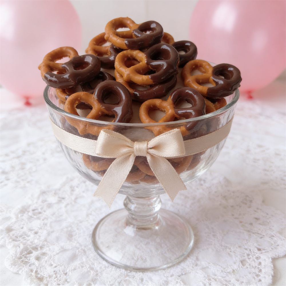 Photography Desk - Dark Chocolate Pretzels Food Model Fake