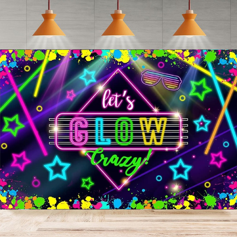 Photography Dark Cloth - Neon Glow Birthday Party Photography Background