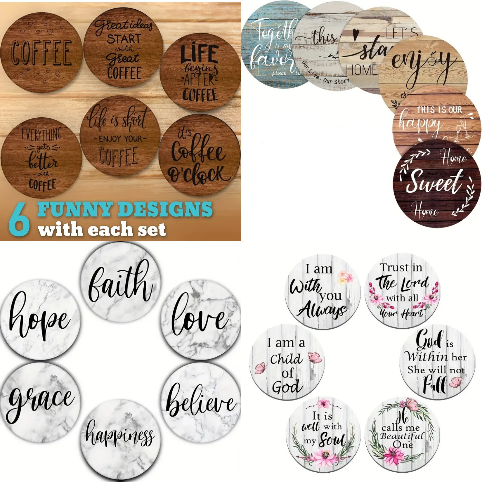 Photography Desk - 6 pieces of circular inspirational letter