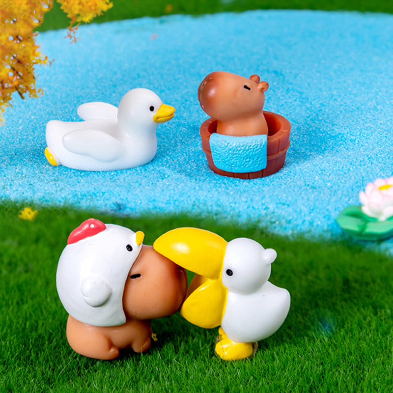 Photography Desk - 10pcs Miniature Capybara Figurines Mini Figures