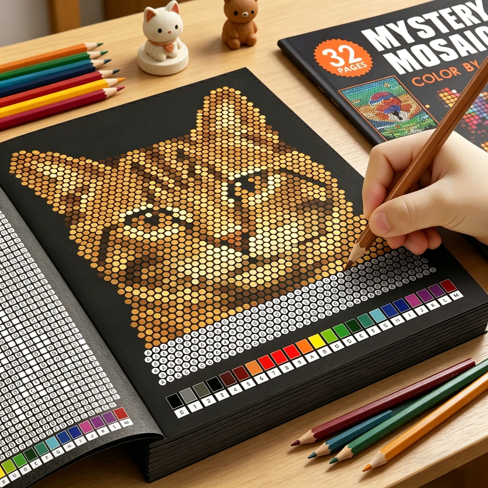 Photography Of Book - Mystery Mosaics Color by Number Coloring