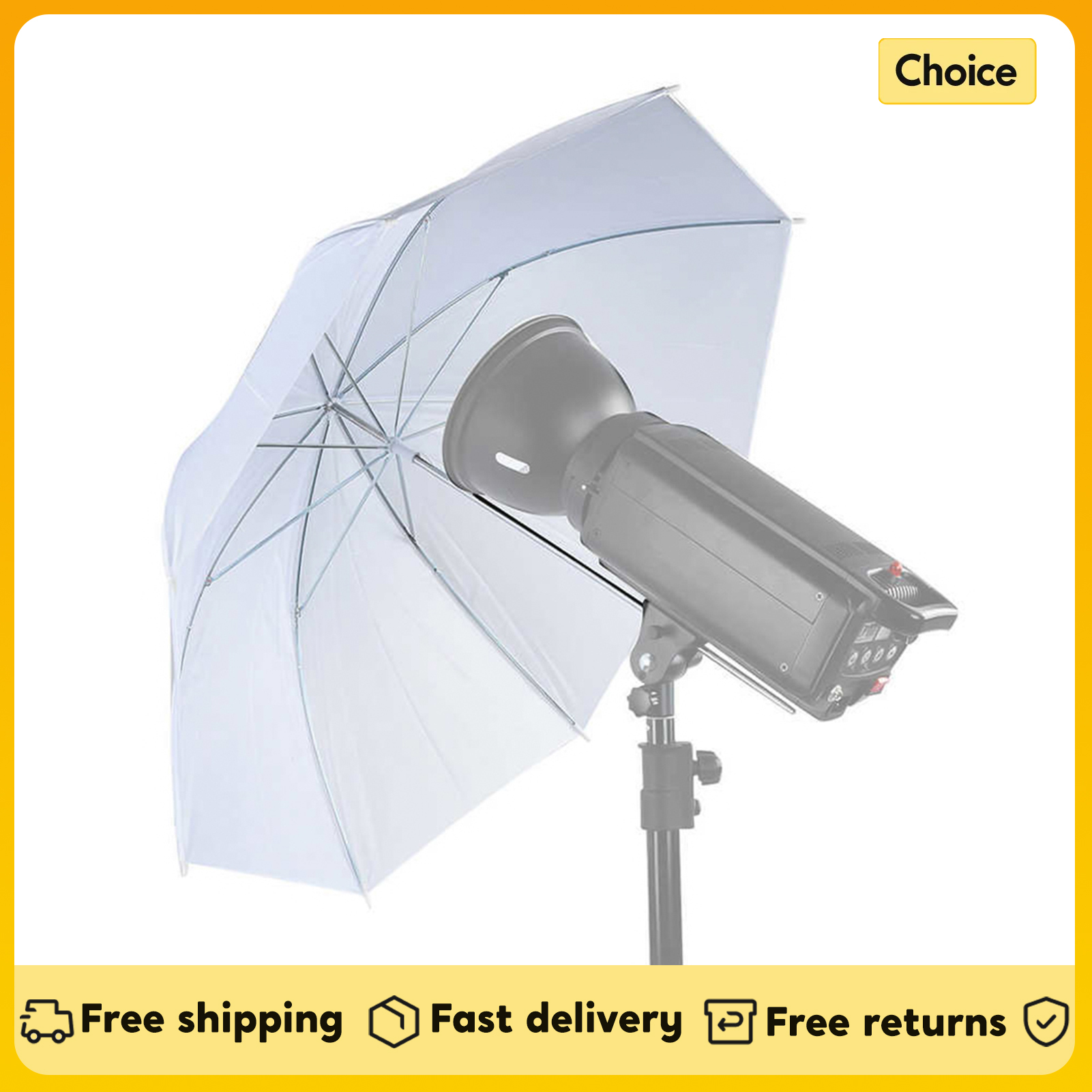 Photography Umbrella Diffuser - 50cm/20Inch Photography Light Reflector Umbrella White