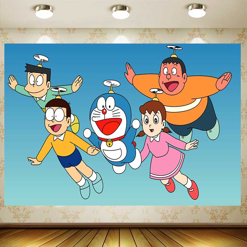 Photography Background - Doraemon Background Boy Birthday Party Supplies