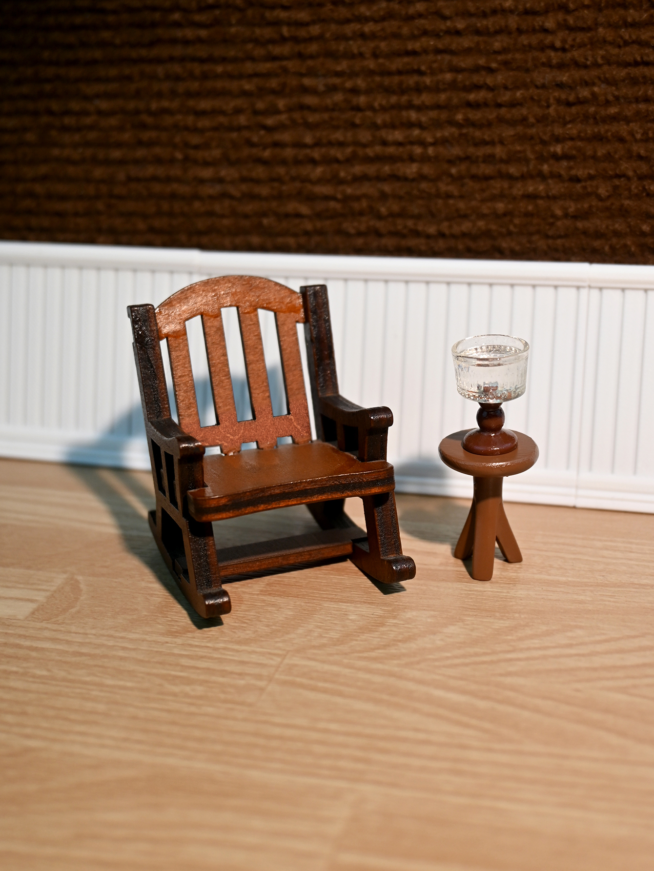 Photography Desk - Miniature Rocking Chair, Miniature Desk Lamp,