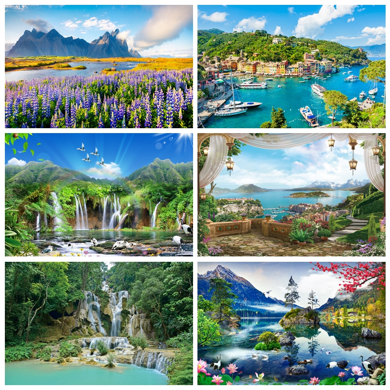 Photography Background - Spring Nature Scenery Landscape Backdrops Mountain