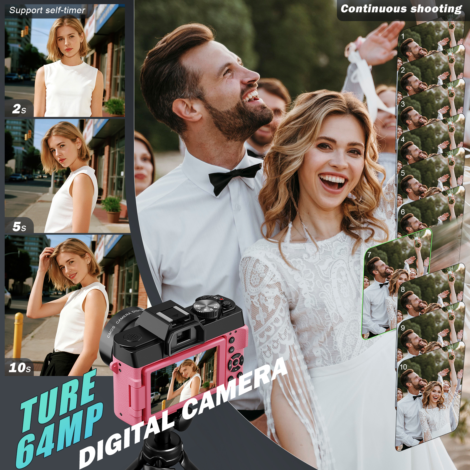 NBD Pink Camera 64MP&8K Video/ - Photography Nature Images のレビューと価格
