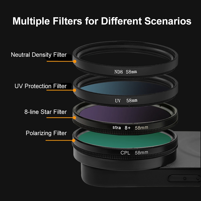 4 in 1 Lens 58mm Mobile Phone  - Photography Pro のレビューと価格