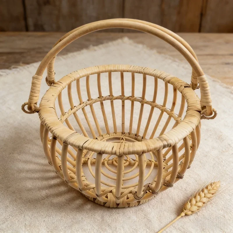 Infant Posing Bed Retro Rattan - Photography Background のレビューと価格