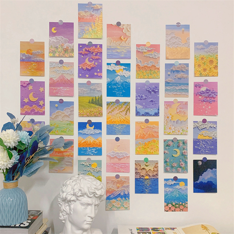 30Pcs Romantic Art Posters Sti - Photography Background のレビューと価格