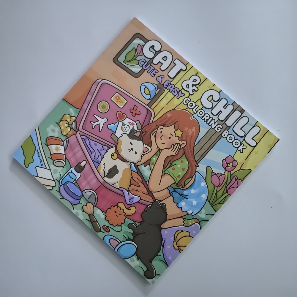 Cat & Girl Cute Easy Coloring  - Photography Of Book のレビューと価格