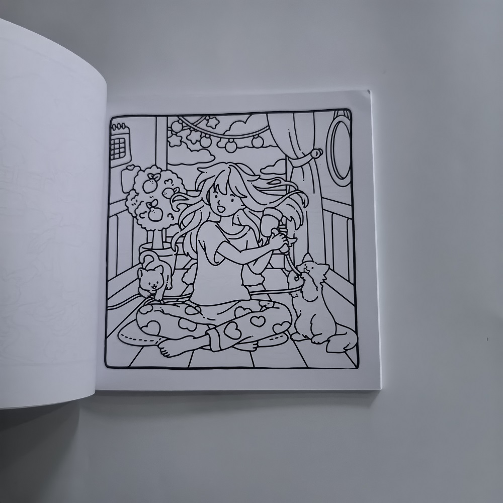 Cat & Girl Cute Easy Coloring  - Photography Of Book のレビューと価格