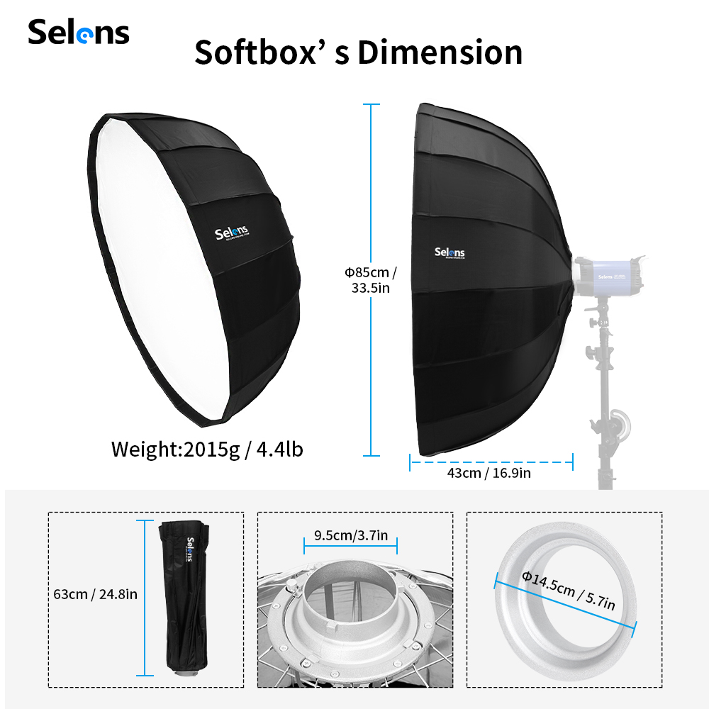 Selens 85cm Umbrella Radar Sof - Photography Umbrella Light のレビューと価格