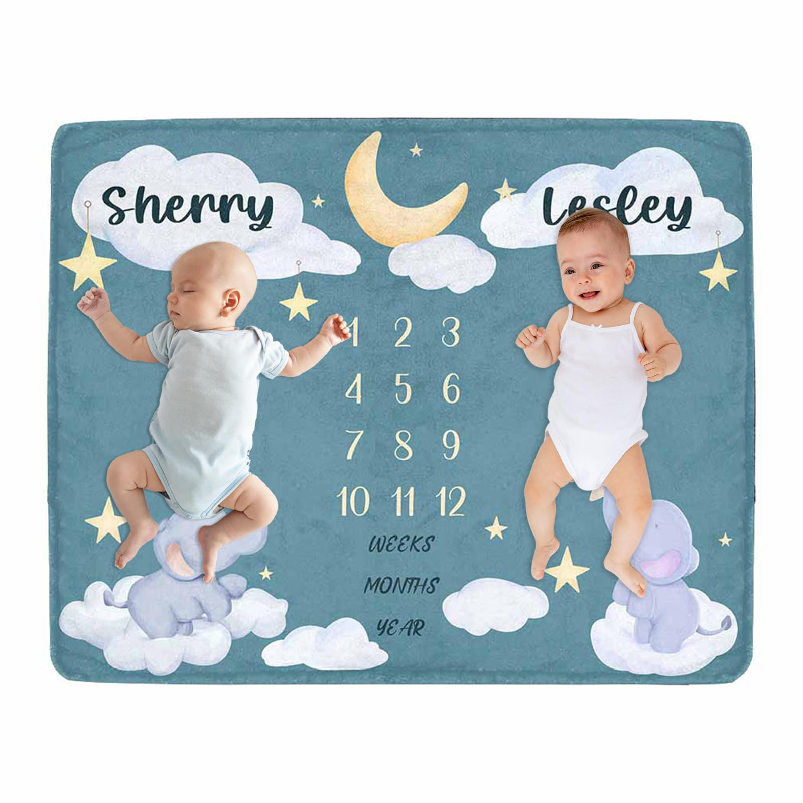 VIKAMA Twin Baby Milestone Bla - Photography Background のレビューと価格