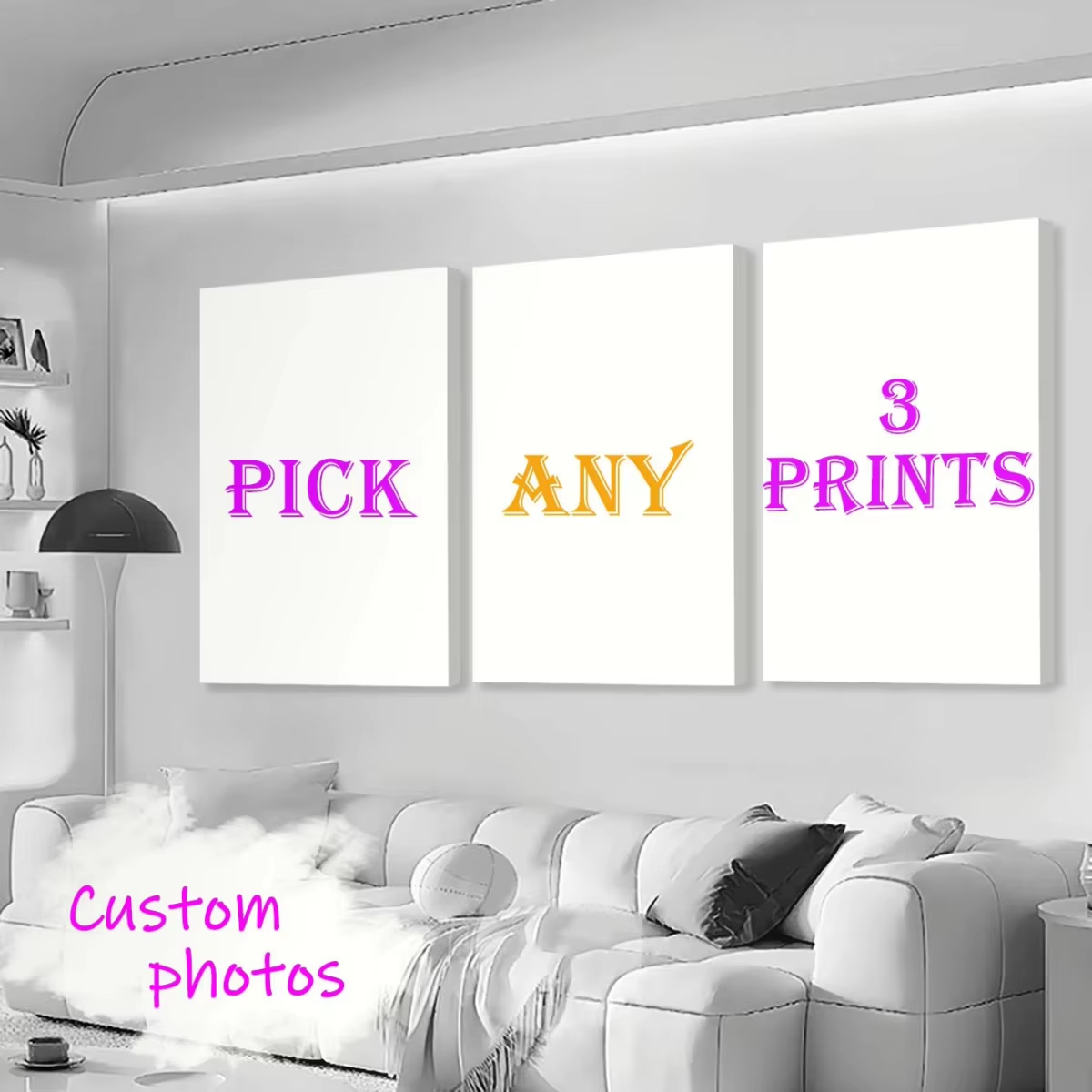 3pcs/set Custom Canvas Printin - Photography Poster のレビューと価格