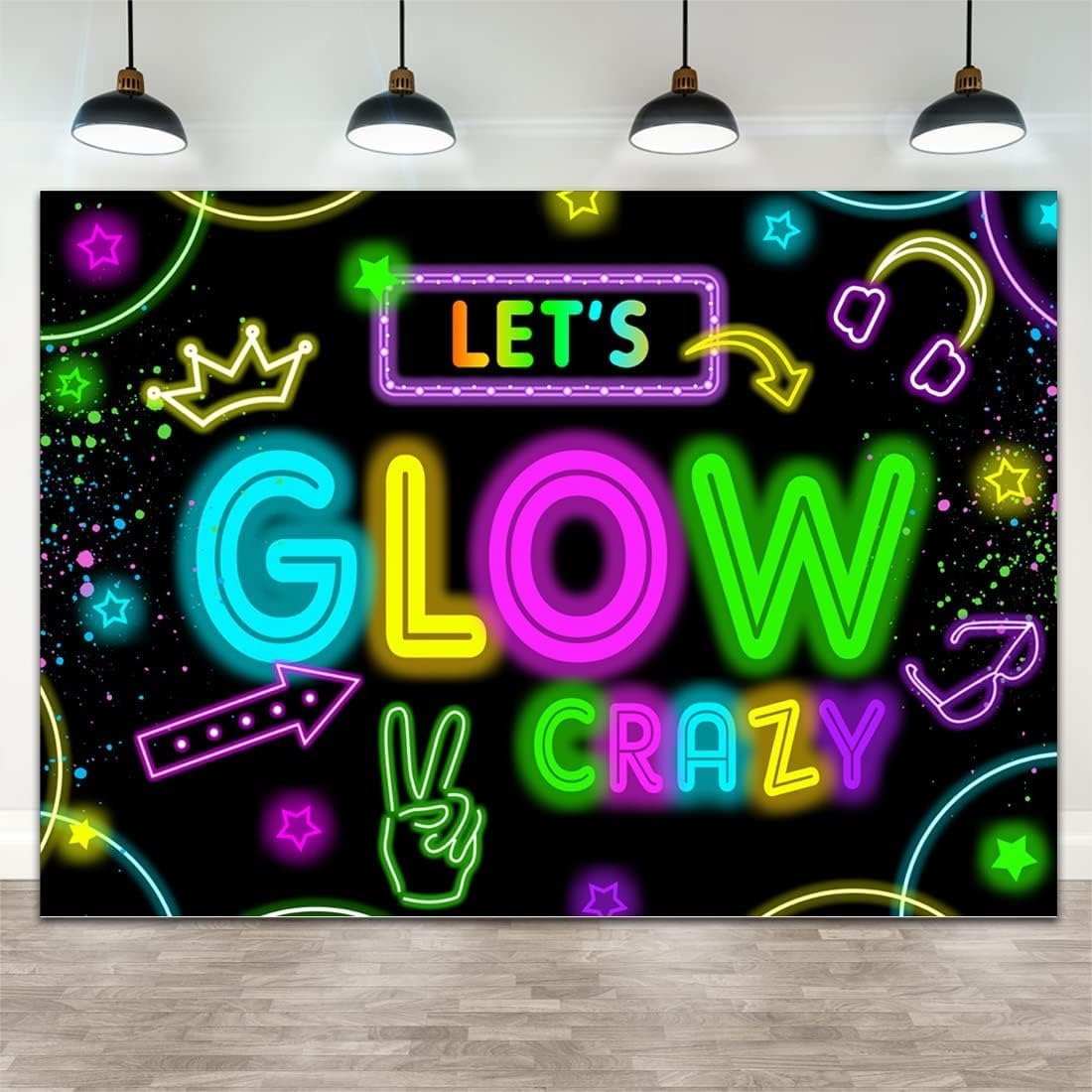 Glow in The Dark Party Backdro - Photography Dark Cloth のレビューと価格