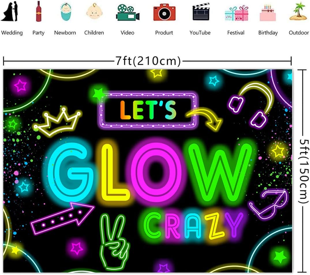 Glow in The Dark Party Backdro - Photography Dark Cloth のレビューと価格