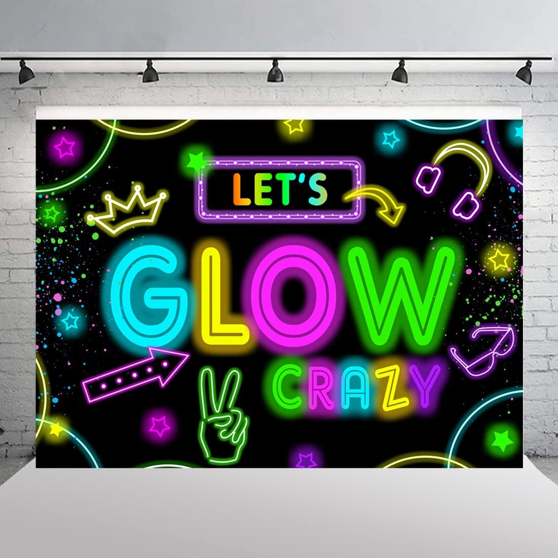 Glow in The Dark Party Backdro - Photography Dark Cloth のレビューと価格