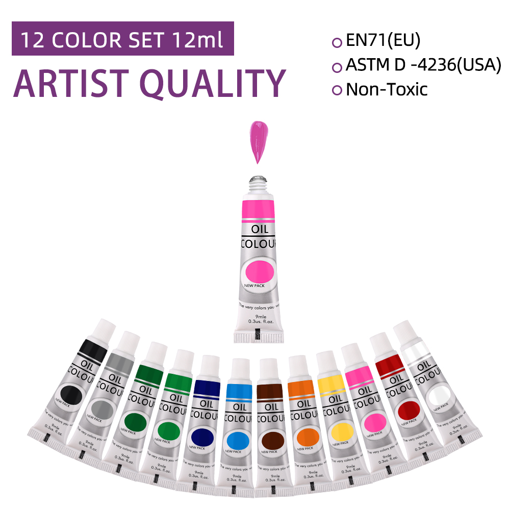 12 Color Oil Paints Set 9ml Tu - Photography Fine Art のレビューと価格