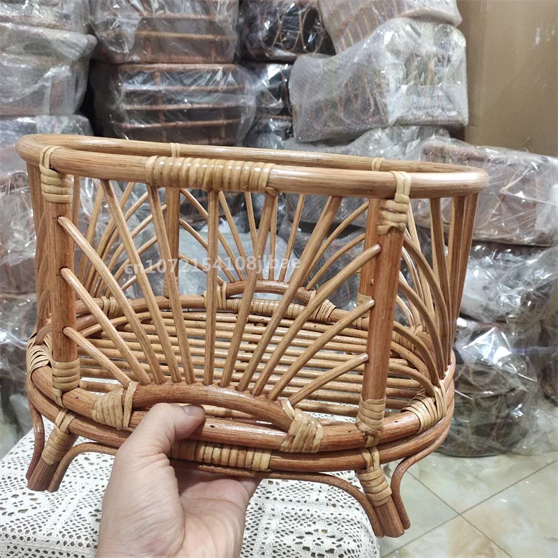 Retro Rattan Basket Chair Newb - Photography Background のレビューと価格