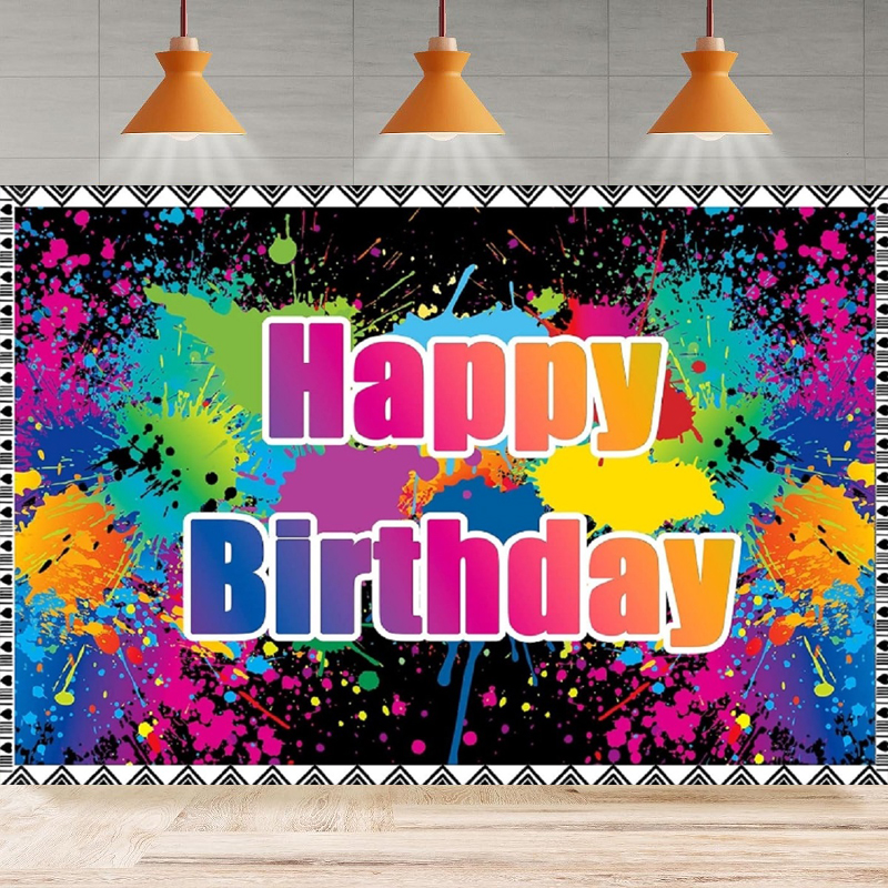 Neon Glow In The Dark Birthday - Photography Dark Cloth のレビューと価格