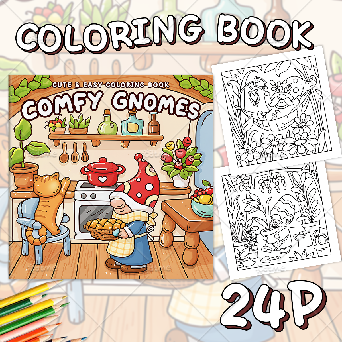 COMFY GNOMES Coloring Book for - Photography Of Book のレビューと価格