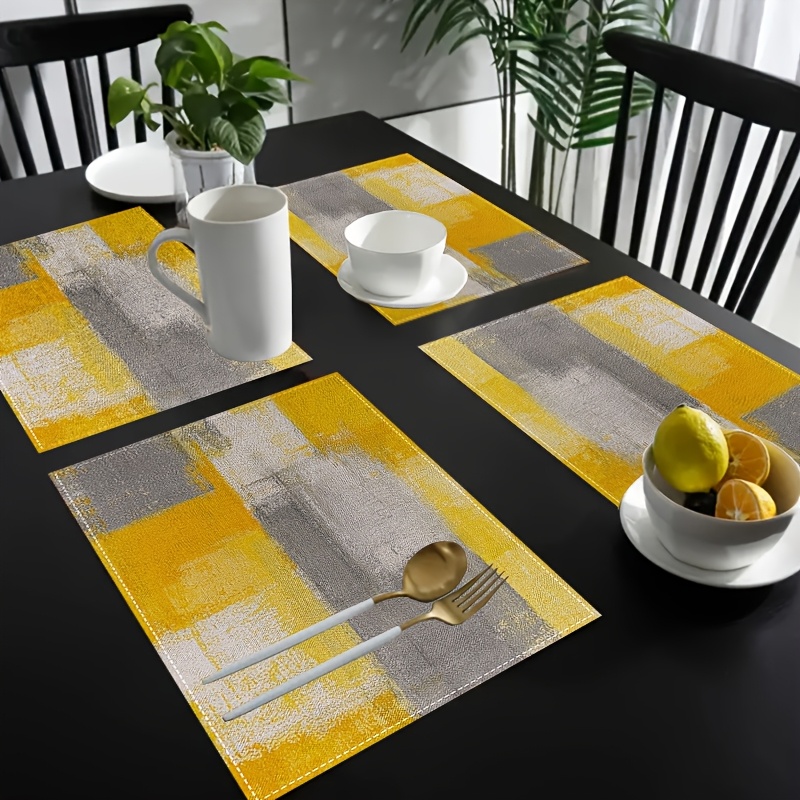 VIKAMA Yellow Gray Abstract Oi - Photography Desk のレビューと価格