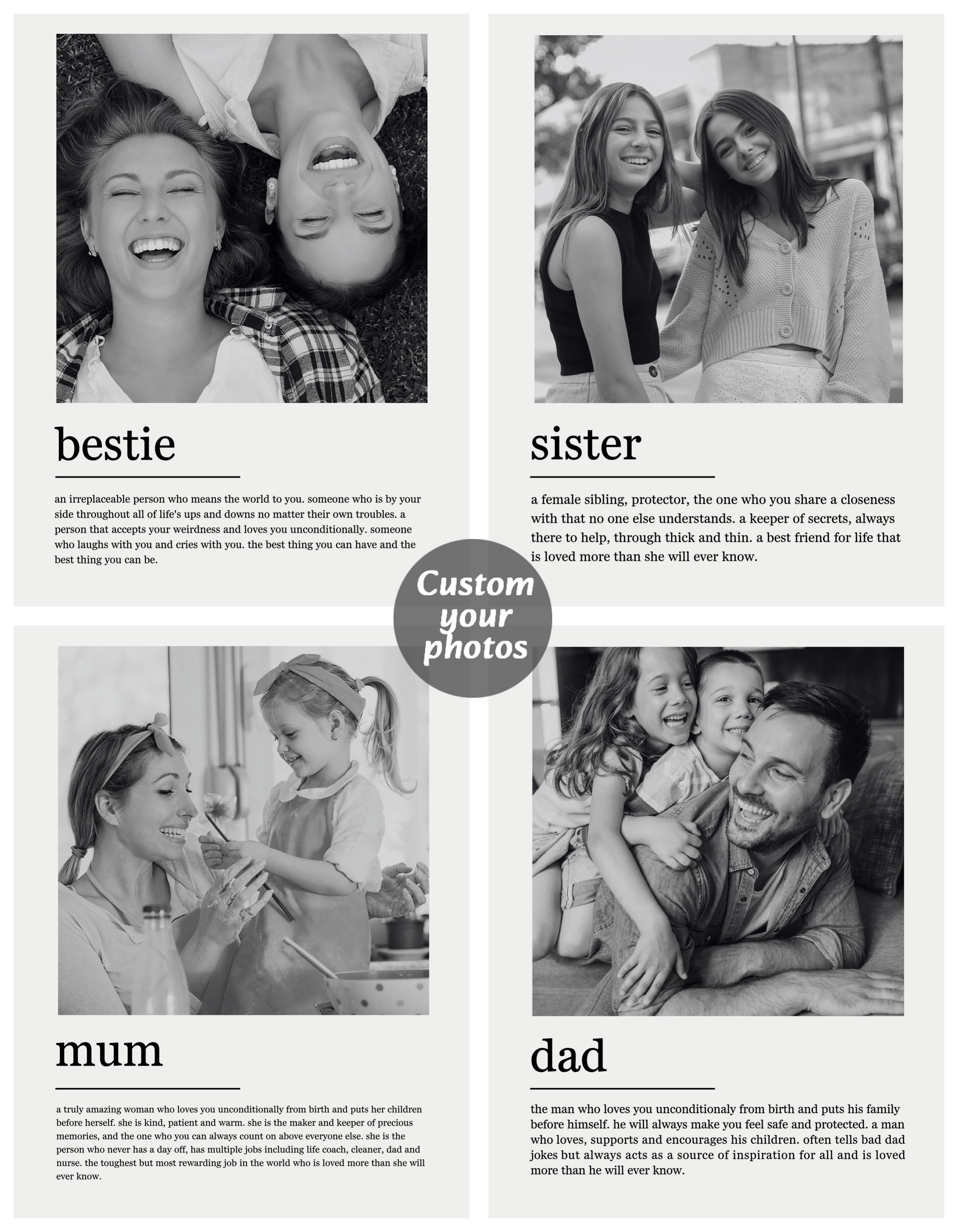 Custom Family Photo Canvas Pai - Photography Poster のレビューと価格