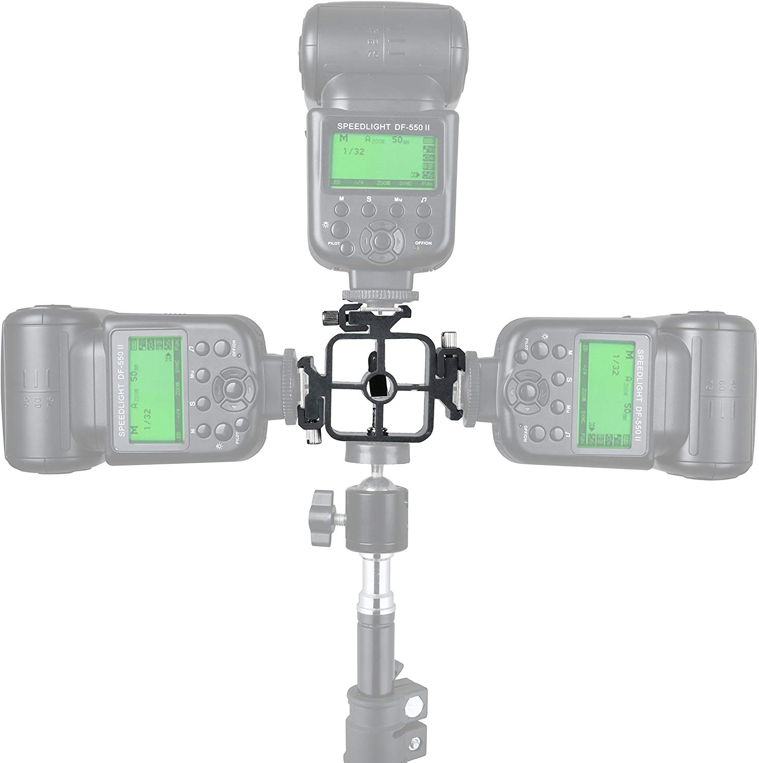 3 Triple Cold Shoe Mount Flash - Photography Umbrella Light のレビューと価格